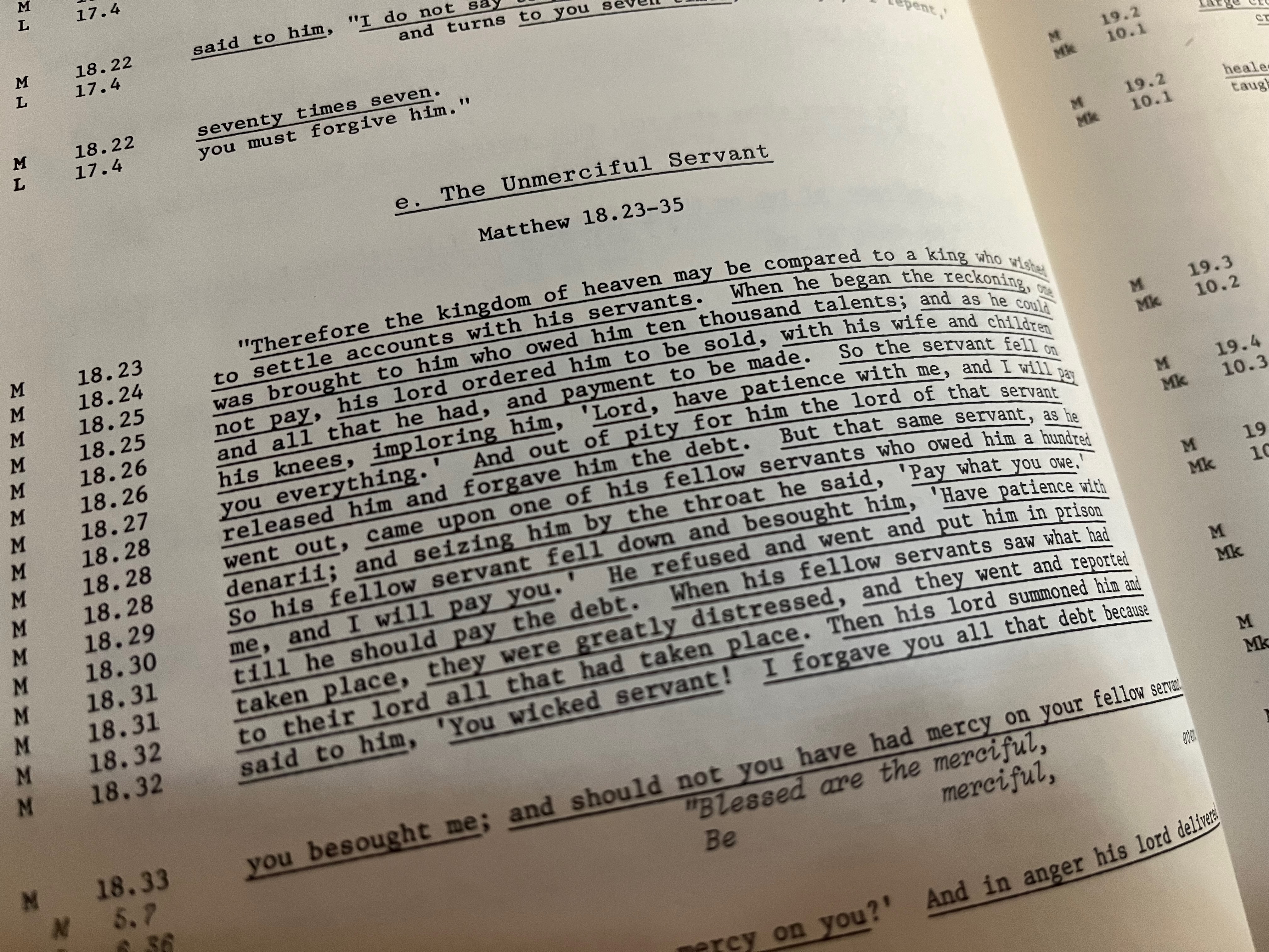 Seventy Times Seven: The Parable of the Unmerciful Servant